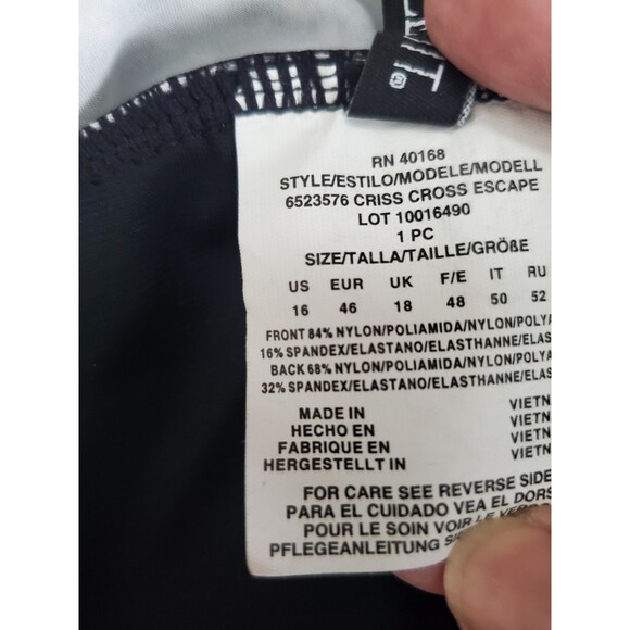 Miraclesuit Stitch Mix Escape Criss Cross One Piece Underwire Swim Suit Size 16 - Picture 7 of 8